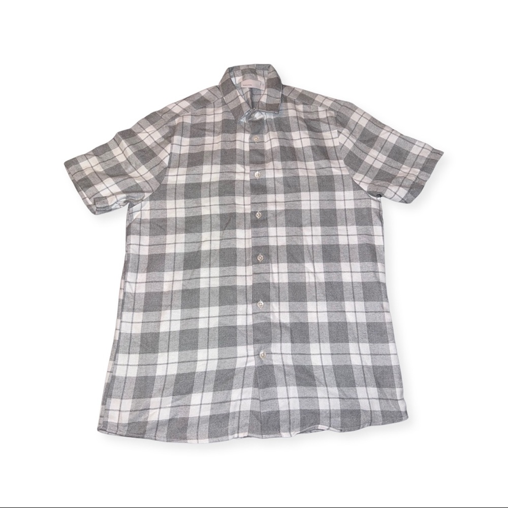 Casual white and grey button